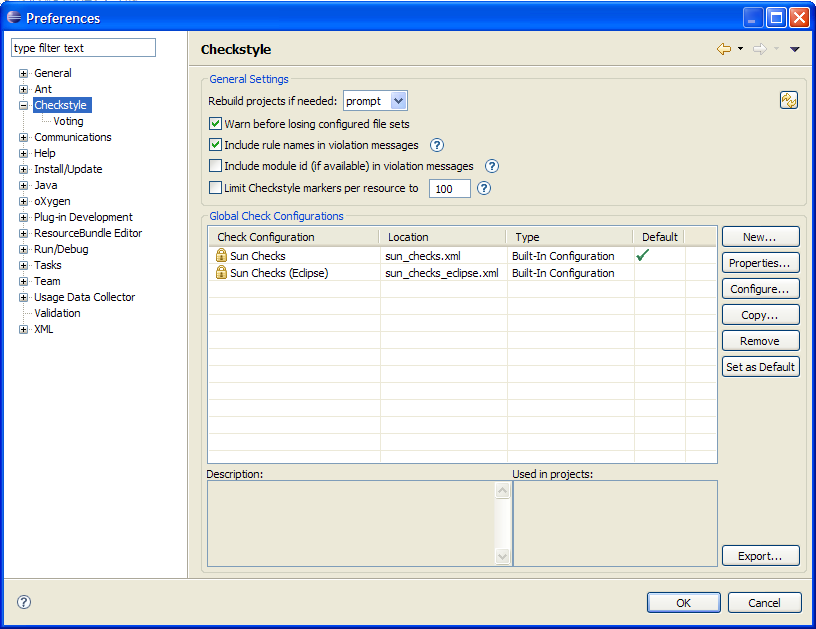 Eclipse Checkstyle Plugin